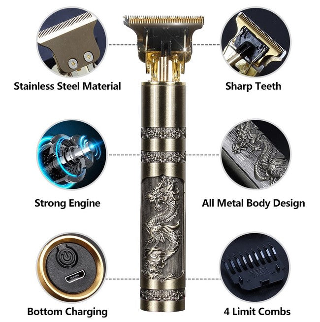T9 Professional Beard Trimmer Haircut Shaving Machine for Men (Metal Body)